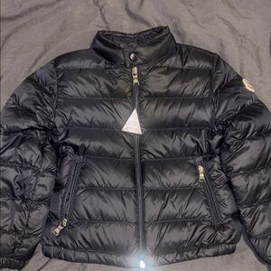 Navy Moncler Puffer Jacket with Logo